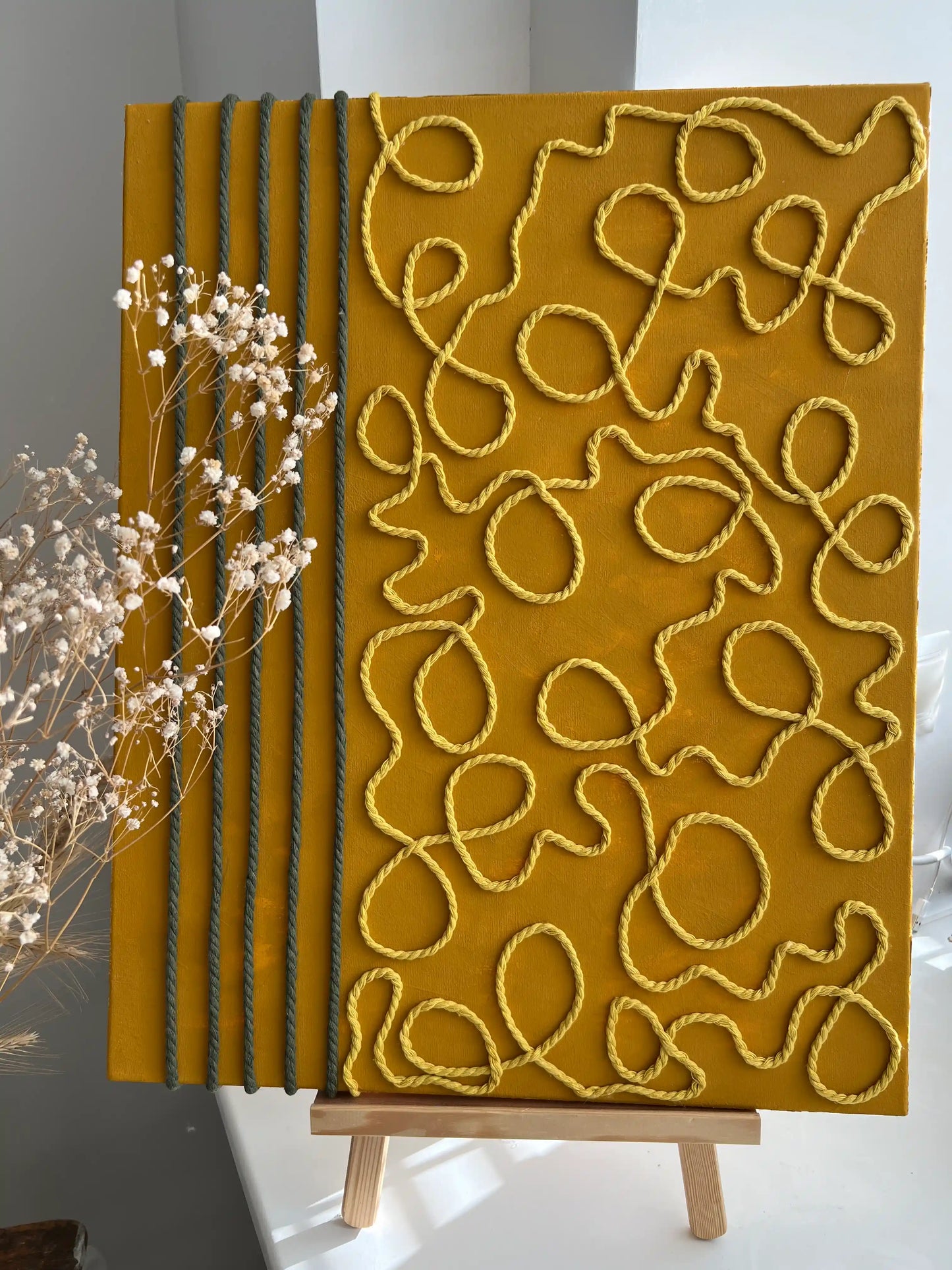 Cords_on_painted_canvas_kalabutka_design